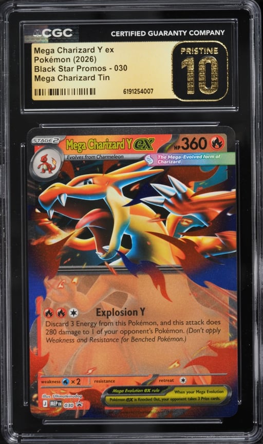 2026 Pokemon Mega Evolution Black Star Promo Tin Mega Charizard Y EX #30 CGC 10 PRISTINE