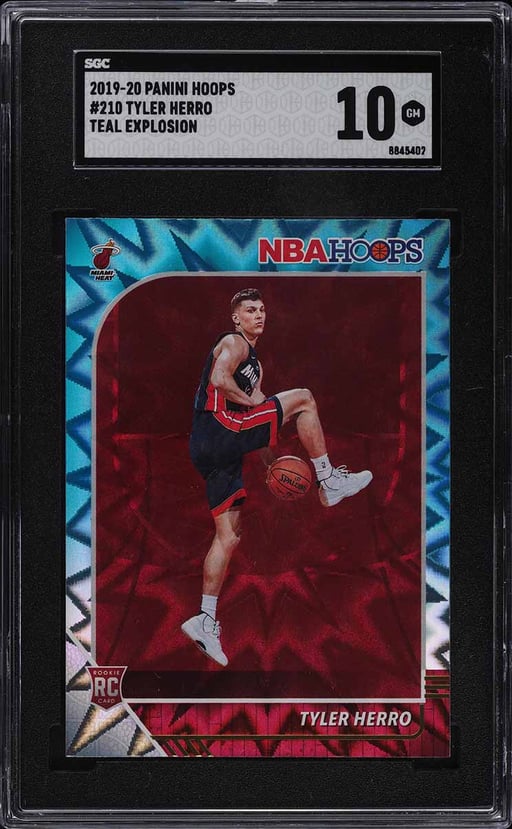2019 Hoops Teal Explosion Tyler Herro ROOKIE RC #210 SGC 10 GEM MINT