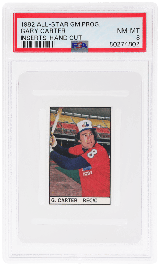 1982 All-Star Game Program Inserts Hand Cut Gary Carter PSA 8