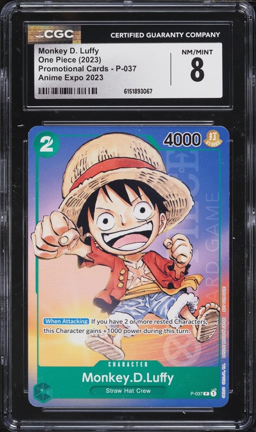 2023 One Piece Promo Anime Expo '23 Monkey D. Luffy #P-037 CGC 8 NM-MT