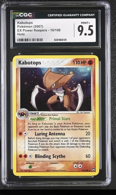 CGC 9.5 MINT+ Kabutops 2007 EX Power Keepers 10/108 Holo Pokemon Card