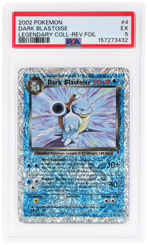 2002 Pokemon Legendary Collection Reverse Holo Dark Blastoise #4 PSA 5