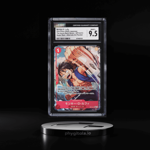 2025 One Piece Japanese The Azure Sea's Seven Super Rare Alt Art Monkey D Luffy CGC 9.5 MINT+