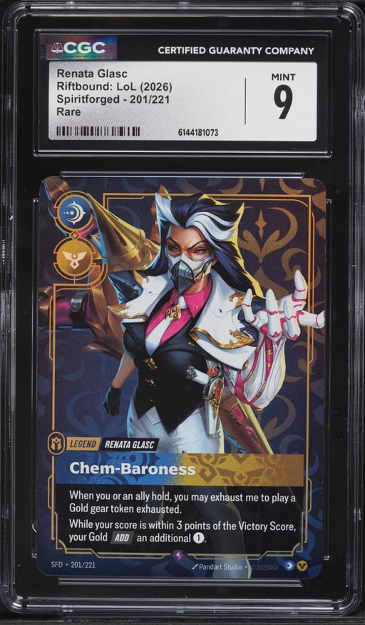 2026 Riftbound League Of Legends LoL Spiritforged Renata Glasc #201 CGC 9 MINT