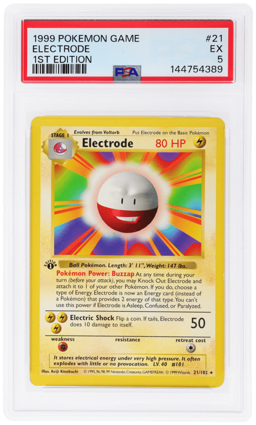1999 Pokemon Base Set 1st Edition Electrode #21 PSA 5