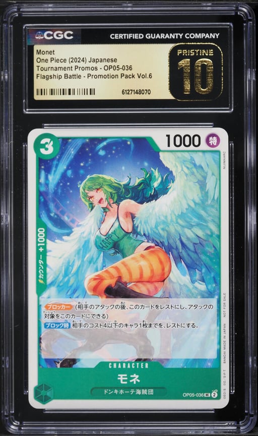 2024 One Piece Japanese Tournament Promos Flagship Battle Promo Vol.6 Monet CGC 10 PRISTINE