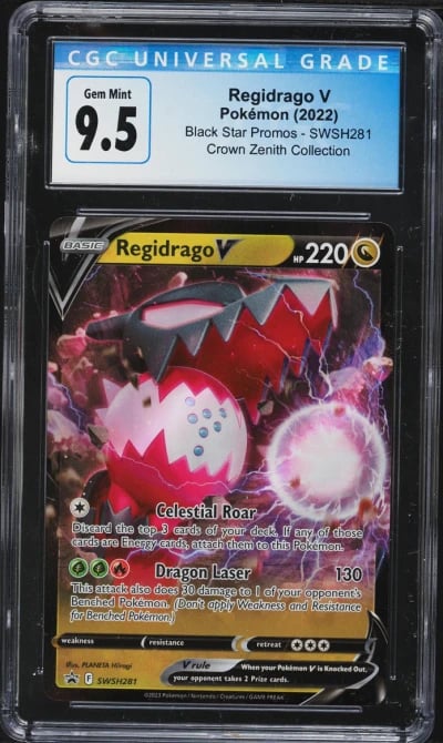 2022 Pokemon Sword & Shield Promo Crown Zenith Collection Regidrago V #SWSH281 CGC 9.5 GEM MINT
