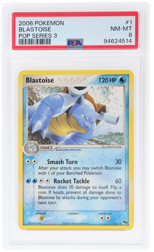 2006 Pokemon Organized Play Series 3 Blastoise #1A PSA 8
