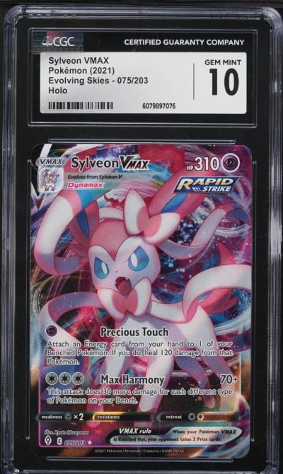 2021 Pokemon Sword & Shield Evolving Skies Sylveon VMAX #75 CGC 10 GEM MINT