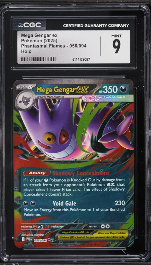 2025 Pokemon Mega Evolution Phantasmal Flames Holo Mega Gengar EX #56 CGC 9 MINT