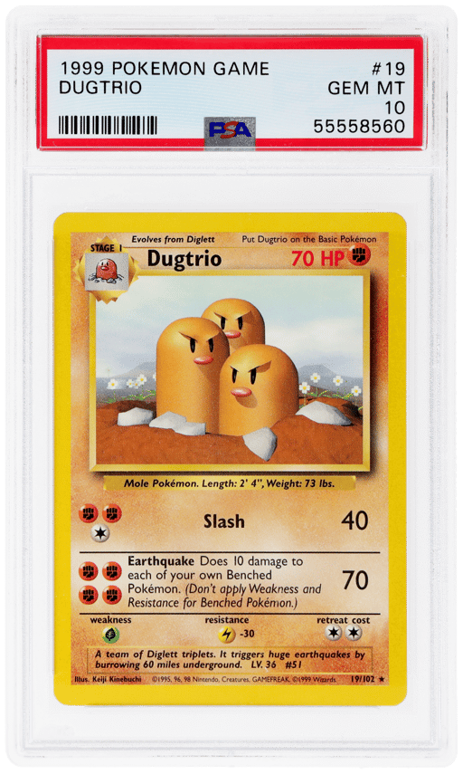 1999 Pokemon Base Set Dugtrio #19 PSA 10
