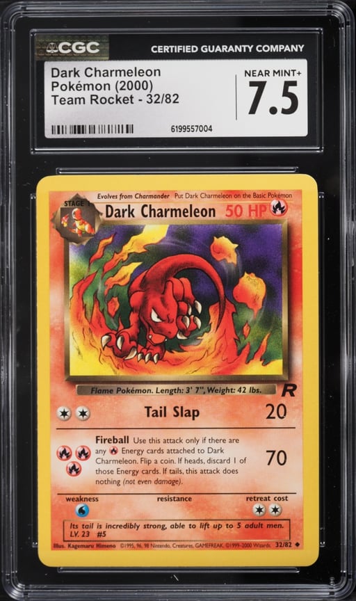 2000 Pokemon Team Rocket Dark Charmeleon #32 CGC 7.5 NRMT+
