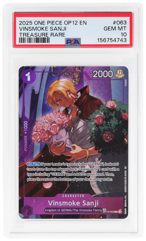 2025 One Piece Legacy of the Master Treasure Rare Vinsmoke Sanji #OP10063 PSA 10