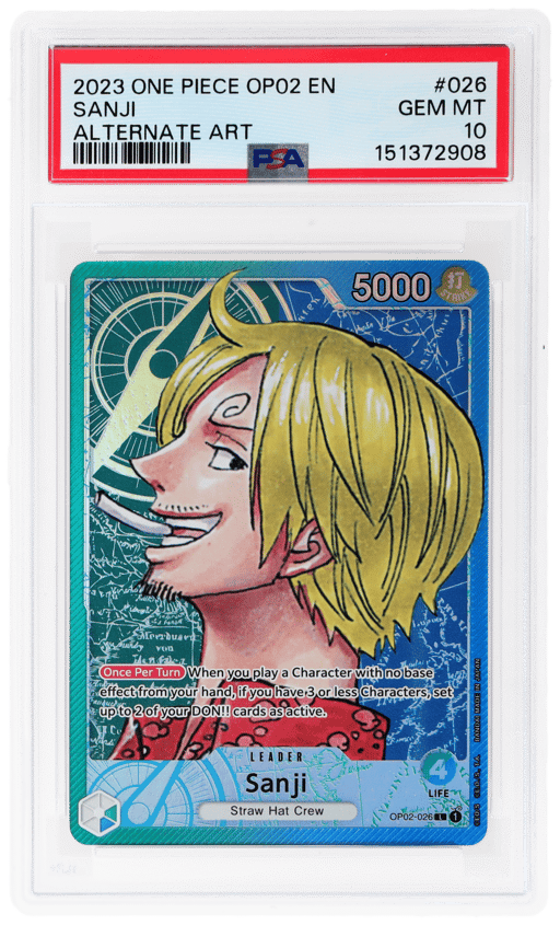 2023 One Piece Paramount War Alternate Art Sanji #OP02026 PSA 10