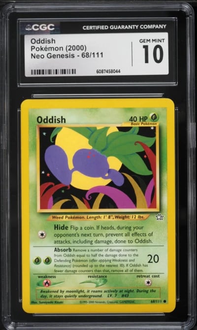 2000 Pokemon Neo Genesis Oddish #68 CGC 10 GEM MINT