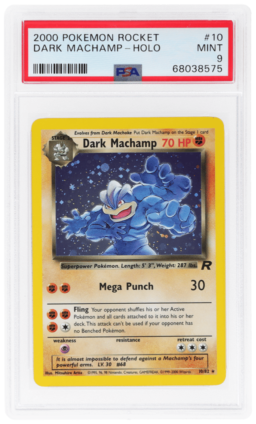 2000 Pokemon Team Rocket Holo Dark Machamp #10 PSA 9