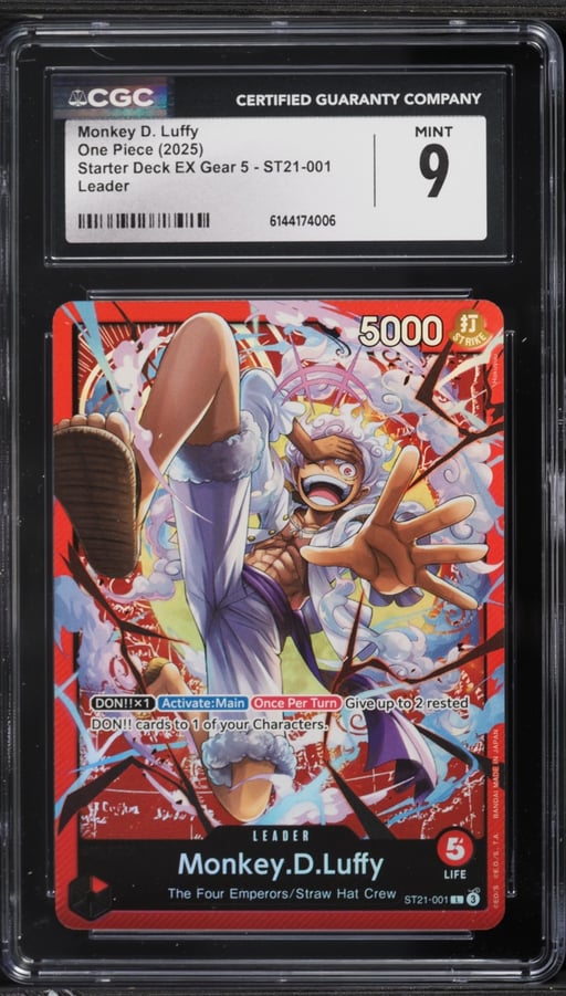 2025 One Piece Starter Deck EX Gear 5 Leader Monkey D. Luffy #ST21-001 CGC 9 MINT