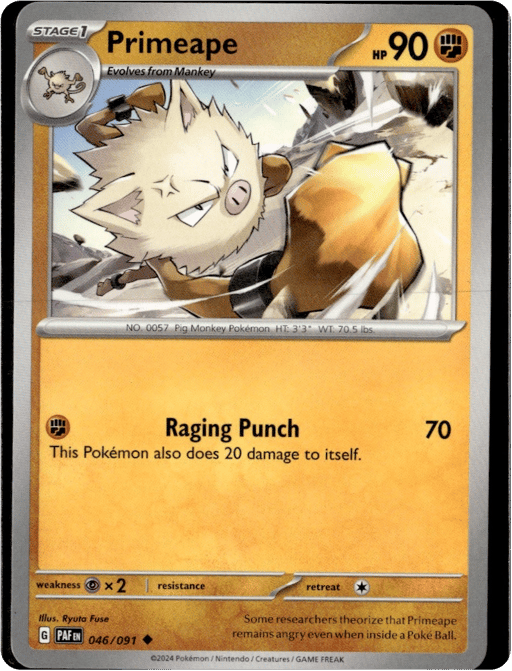 2024 Primeape #46 Paldean Fates