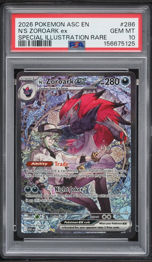 2026 Pokemon Mega Evolution Ascended Heroes SIR N's Zoroark Ex #286 PSA 10 GEM MINT