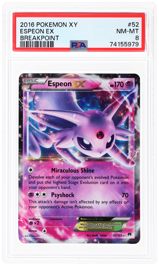 2016 Pokemon XY Breakpoint Espeon Ex #52 PSA 8