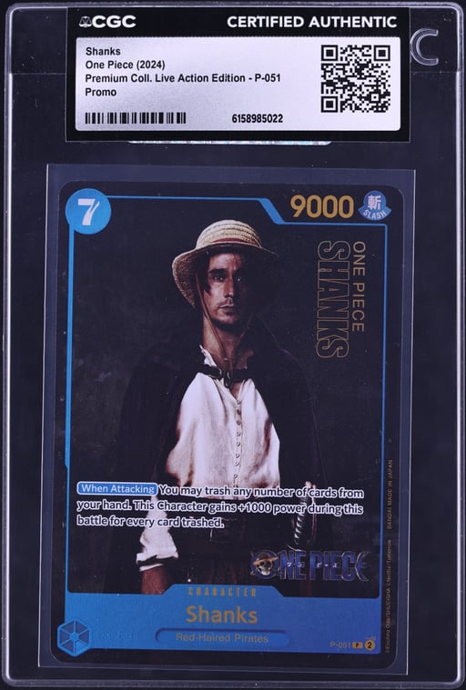2024 One Piece Promo Premium Collection Live Action Edition Alt Art Shanks #P-051 CGC AUTH