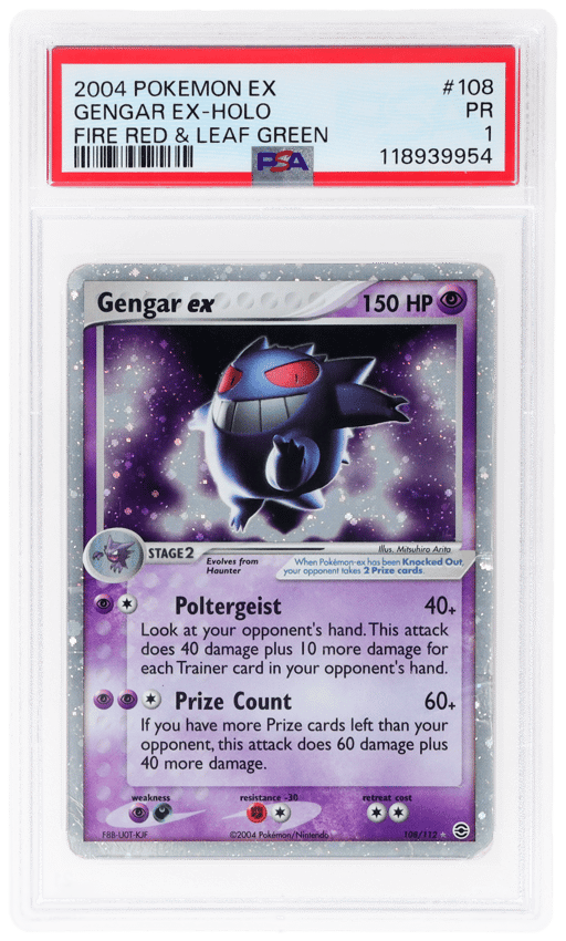 2004 Pokemon Ex Fire Red Leaf Green Holo Gengar Ex #108 PSA 1