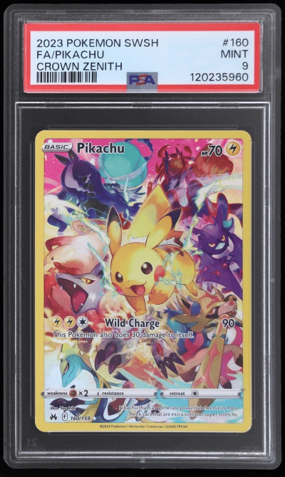 2023 Pokemon Sword and Shield Crown Zenith Pikachu #160 PSA 9