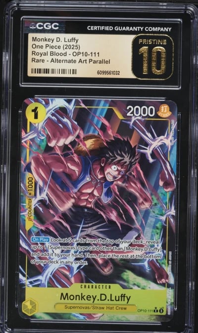 2025 One Piece Royal Blood Alt Art Monkey D. Luffy #OP10-111 CGC 10 PRISTINE