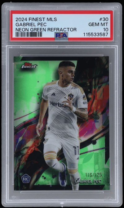 2024 Topps Finest MLS Neon Green Refractor Gabriel Pec #30 116/125 PSA 10