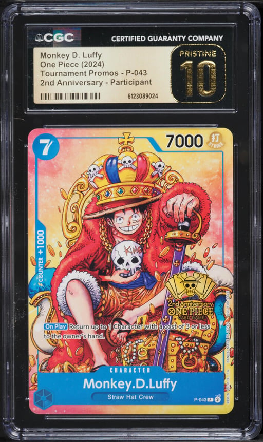 2024 One Piece Tournament Promo 2nd Anniversary Monkey D. Luffy #P-043 CGC 10 PRISTINE