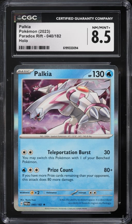 2023 Pokemon Scarlet & Violet Paradox Rift Holo Palkia #40 CGC 8.5 NM-MT+