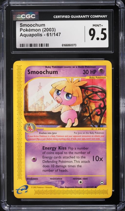 2003 Pokemon Aquapolis Smoochum #61 CGC 9.5 MINT+