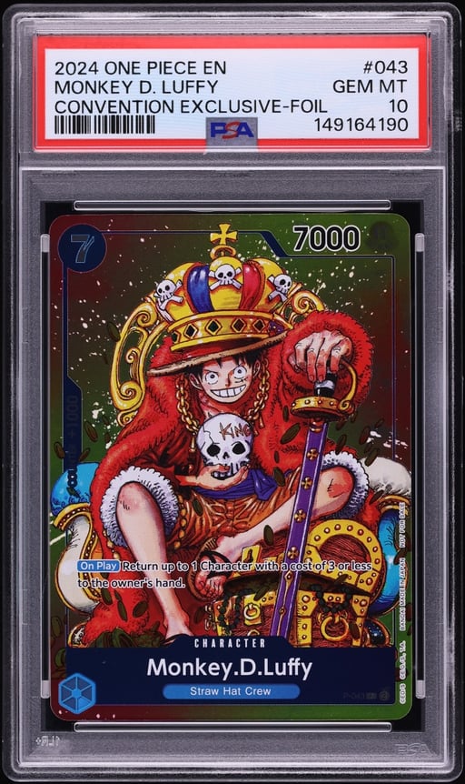 2024 One Piece Promo Convention Exclusive Foil Monkey D. Luffy #P-043 PSA 10 GEM MINT