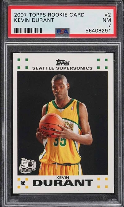 2007 Topps Basketball Kevin Durant ROOKIE #2 PSA 7 NRMT