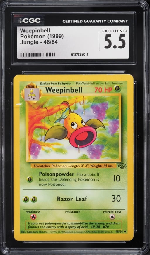 1999 Pokemon Jungle Weepinbell #48 CGC 5.5 EX+