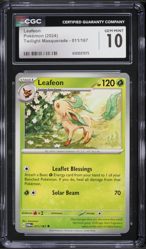2024 Pokemon Twilight Masquerade Leafeon #011 CGC 10 GEM MINT