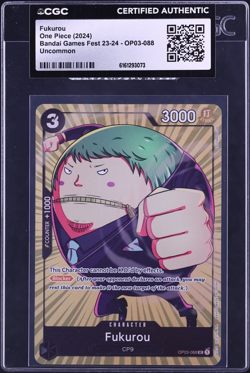 2024 One Piece Bandai Games Fest '23 Fukurou #OP03-088 CGC AUTH