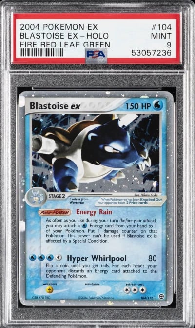 2004 POKEMON EX FIRE RED & LEAF GREEN #104 BLASTOISE EX-HOLO PSA 9