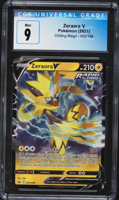 2021 Pokemon Sword & Shield Chilling Reign Zeraora V #53 CGC 9 MINT