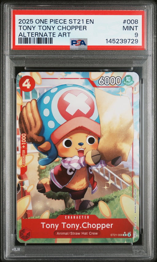 2025 ONE PIECE STARTER DECK ST21-EX GEAR 5 008 TONY TONY CHOPPER ALTERNATE ART PSA 9