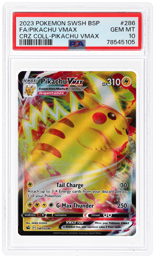 2023 Pokemon Sword and Shield Black Star Promo Crown Zenith Special Collection Pikachu Vmax #SWSH286 PSA 10