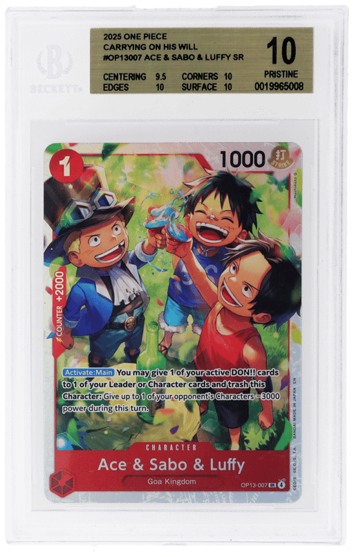 2025 One Piece Carrying On His Will Ace/Luffy/Sabo #OP13007 BGS 10