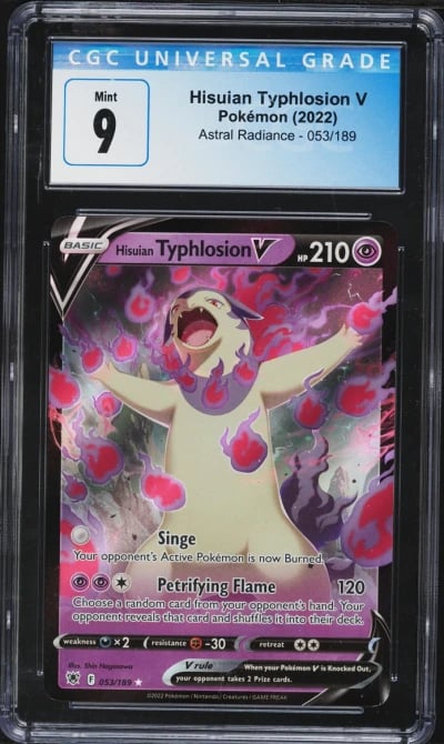 2022 Pokemon Sword & Shield Astral Radiance Hisuian Typhlosion V #53 CGC 9 MINT