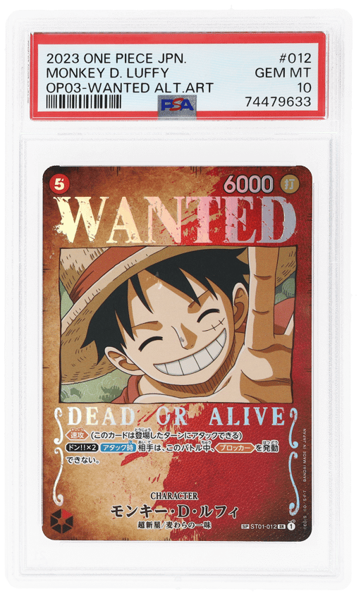 2023 One Piece Pillars of Strength Japanese Wanted Alternate Art Monkey D. Luffy #ST01-012 PSA 10
