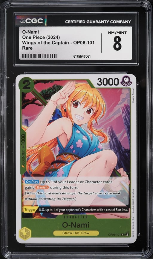 2024 One Piece Wings Of The Captain O-Nami #OP06-101 CGC 8 NM-MT