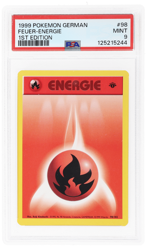 1999 Pokemon Base Set German 1st Edition Fire Energy #98 PSA 9