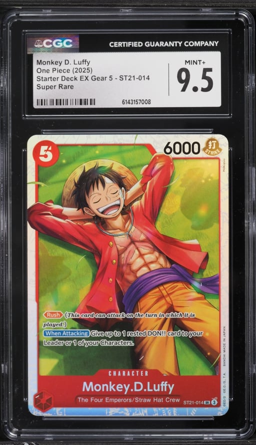 2025 One Piece Starter Deck EX Gear 5 SR Monkey D. Luffy #ST21-014 CGC 9.5 MINT+