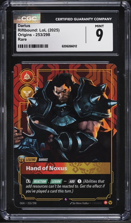 2025 Riftbound League Of Legends LoL Origins Darius #253 CGC 9 MINT