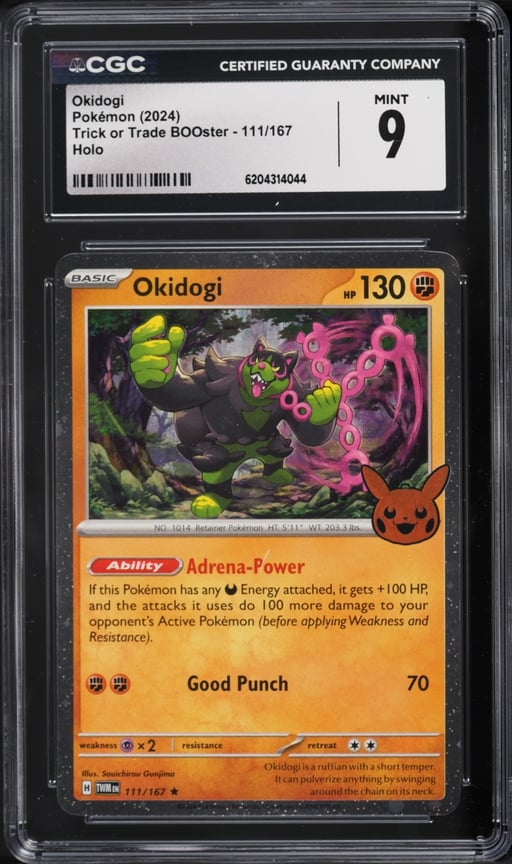 2024 Pokemon Scarlet & Violet Trick Or Trade BOOster Holo Okidogi #111 CGC 9 MINT