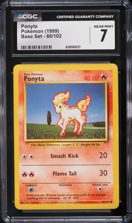 1999 Pokemon Base Set Ponyta #60 CGC 7 NRMT